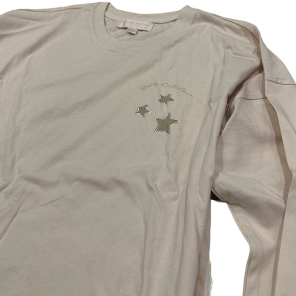 NWT Spritual Gangster Star Cara Long Sleeve Tee White Sand Color - Picture 4 of 8